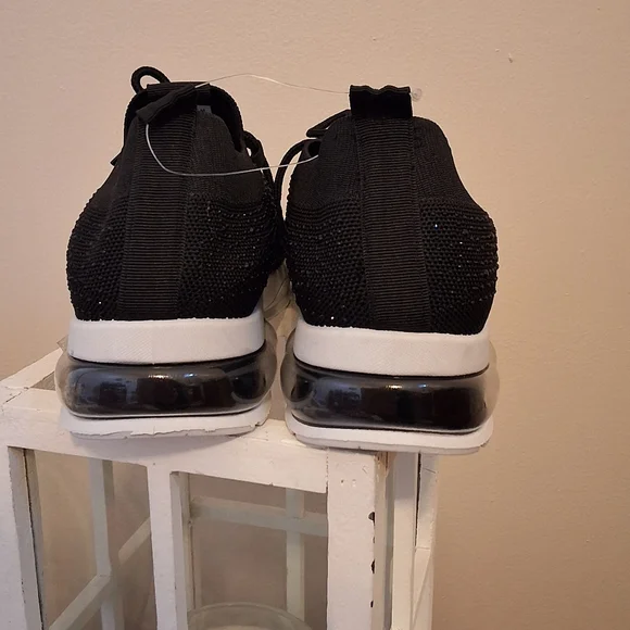 Sport, NWT, 7.5, Woman's Black Embellished Tennis Shoes - Picture 6 of 9
